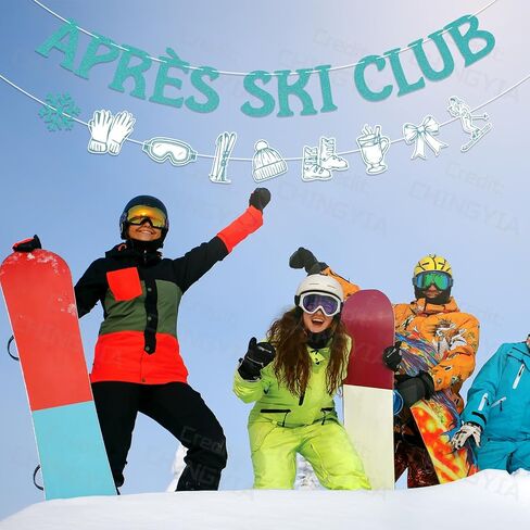 ديكورات حفلات التزلج من Après - لافتة نادي التزلج من Après، ديكور حفلات الزفاف في الشتاء من Après Ski Club، ديكور حفلات العزوبية باللون الأزرق in Kuwait