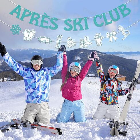 ديكورات حفلات التزلج من Après - لافتة نادي التزلج من Après، ديكور حفلات الزفاف في الشتاء من Après Ski Club، ديكور حفلات العزوبية باللون الأزرق in Kuwait
