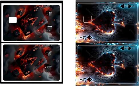 ملصقات بطاقات الائتمان Flame Spade A مكونة من 4 قطع، شارات فينيل مقاومة للماء وقابلة للإزالة لبطاقات الائتمان، تصميم رائع للبوكر بدون بقايا، جلود مخصصة قابلة لإعادة الاستخدام لبطاقات الخصم وبطاقات الهدايا in Saudi Arabia