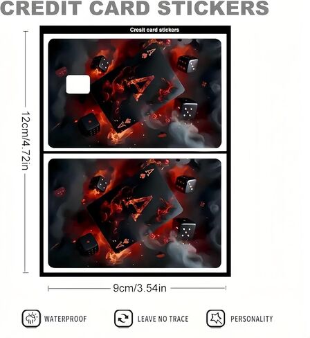 ملصقات بطاقات الائتمان Flame Spade A مكونة من 4 قطع، شارات فينيل مقاومة للماء وقابلة للإزالة لبطاقات الائتمان، تصميم رائع للبوكر بدون بقايا، جلود مخصصة قابلة لإعادة الاستخدام لبطاقات الخصم وبطاقات الهدايا in Saudi Arabia