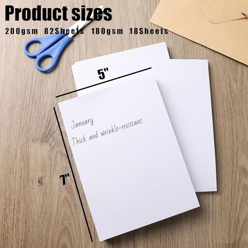 100 Sheets White 5 x 7 Inch Cardstock, 200gsm Heavyweight Blank Printable Paper for Invitations, Greeting Cards & Crafting in Saudi Arabia