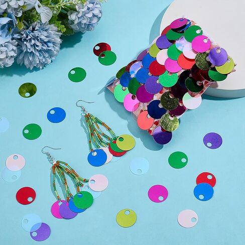 PH PandaHall 400 قطعة 20 مم ترتر كبير 8 ألوان مسطحة مستديرة الترتر Paillettes قزحي الألوان فضفاض الترتر للحرف اليدوية الخياطة صناعة المجوهرات الملابس التطريز عيد الميلاد عيد ميلاد حفل زفاف الديكور in Saudi Arabia