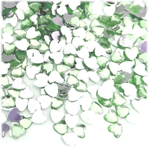 The Crafts Outlet 144pc Rhinestones Heart 8mm - Peridot Light Green in Saudi Arabia