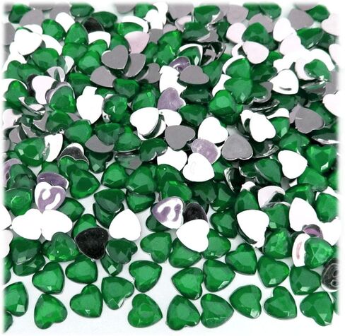 The Crafts Outlet 144pc Rhinestones Heart 8mm - Peridot Light Green in Saudi Arabia