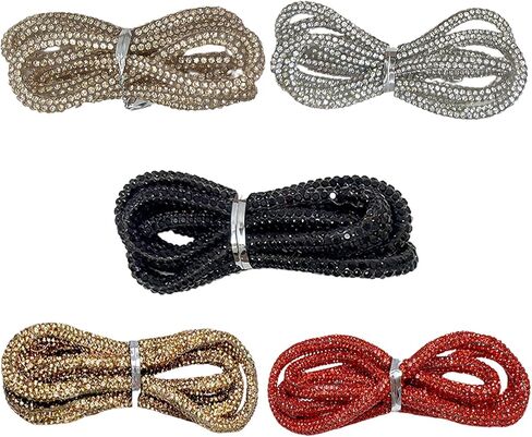 5mm Rhinestone Glitter Round Rope, 6 Yards Crystal Hoodie String Mixed Colors – Sparkly Cord for DIY Sneakers, Sweaters, Sweatpants Decoration, Shoes Lace, Jewelry Making Supplies in Saudi Arabia