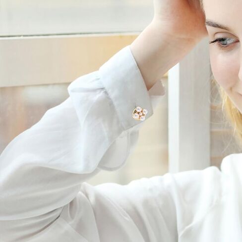 أزرار أكمام على شكل زهرة مزخرفة من Yardwe للنساء أغطية أزرار قميص من حجر الراين وإكسسوارات زهور عصرية للقمصان والبلوزات 0.78 بوصة in Kuwait