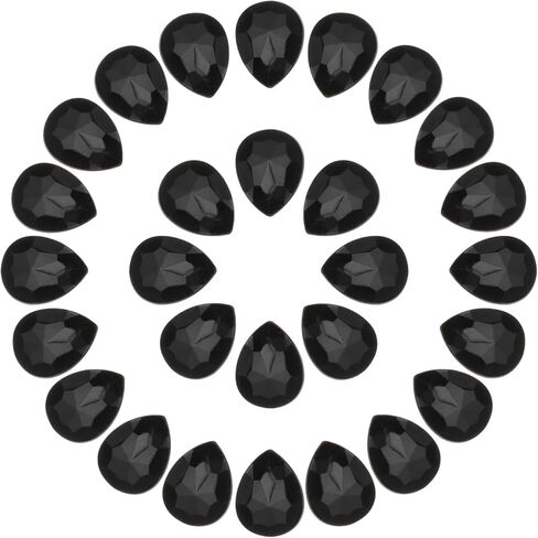 MECCANIXITY 100Pcs 13 x 18 mm Teardrop Rhinestones Acrylic Pointed Back Rhinestone Beads Gems for Jewelry Making Costume Crystal Embellishments Crafts, White in Saudi Arabia