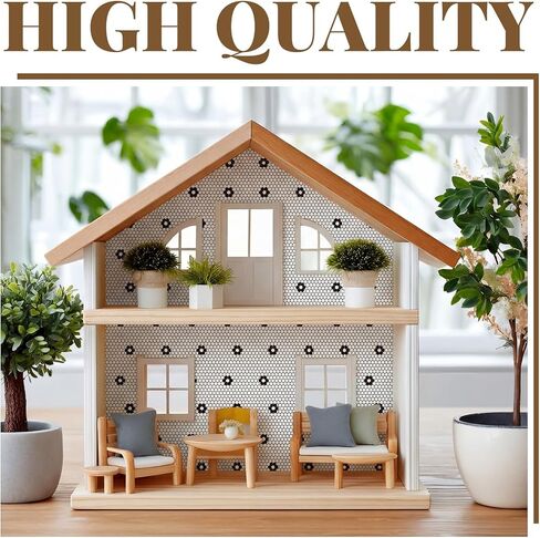 Sabary Dollhouse ورق جدران صغير أبيض وأسود مسدس زهرة بلاط أرضيات بيت الدمى ورق جدران 12 × 18 بوصة 5 ورقات 1: 12 مقياس التقشير والعصا ذاتية اللصق DIY ملحقات المنزل ورقة الفينيل in Saudi Arabia