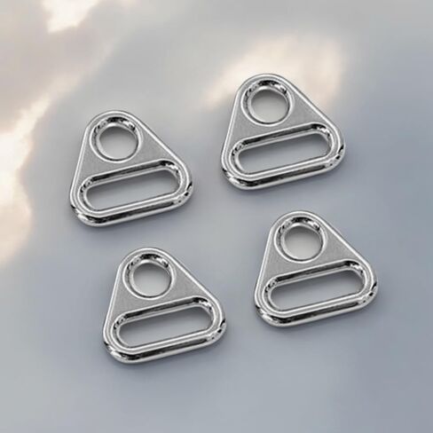 4PCS 1Inch Heavy-Duty Metal Bag Strap Buckles with Dog Collar Chain Mesh Triangular Ring Clips – Essential Hardware for Crafting and Sewing Projects (Silver) in Saudi Arabia