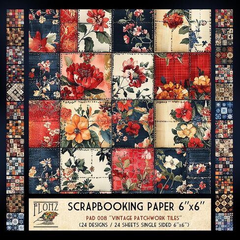 FLONZ Scrapbook Paper (24 sheets 6"x6") Butterfly Bloom Collage ~ A vibrant set of digitally rendered butterflies and florals in mixed media style with vintage textures expressive painterly effects in Saudi Arabia