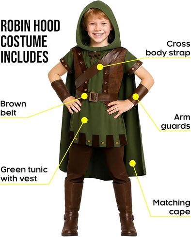 Morph Forest Hero Costume, Archer Costume Kids, Book Character Costumes For Boys And Girls, World Book Day Costumes For Boys in Saudi Arabia