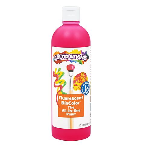 Colorations BioColor Paint, Fluorescent, 16 oz, Set of 9, Washable, Non-Toxic, Kids Paint, School Art Supplies in Saudi Arabia