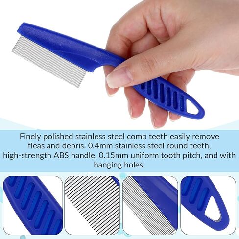 7 Pack Stainless Steel Dog Cat Grooming Combs Flea Lice Comb Dematting Comb With Rounded Teeth Double Sided Pet Tear Stain Remover Pet Lice Combs Set for Small Medium Large Pets in Saudi Arabia