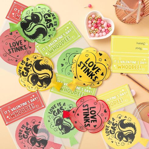 12 Pack Valentine's Day Whoopee Cushions Set, Skunk Whoopee Cushion with Self Sealing Bag Packaging Card Head, Valentine Fart Prank Kit Toys Party Favors Novelty Trick Joke Gift for Office Home in Saudi Arabia