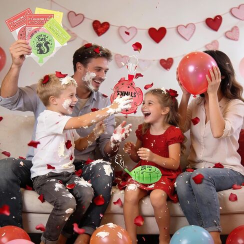 12 Pack Valentine's Day Whoopee Cushions Set, Skunk Whoopee Cushion with Self Sealing Bag Packaging Card Head, Valentine Fart Prank Kit Toys Party Favors Novelty Trick Joke Gift for Office Home in Saudi Arabia