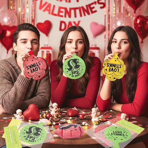 12 Pack Valentine's Day Whoopee Cushions Set, Skunk Whoopee Cushion with Self Sealing Bag Packaging Card Head, Valentine Fart Prank Kit Toys Party Favors Novelty Trick Joke Gift for Office Home in Saudi Arabia