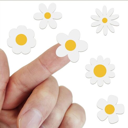 Set of 70 Tiny White Daisy Flowers Vinyl Stickers, Flower Decal, Retro Flower Stickers, Daisy Water Bottle Stickers, Floral Daisies, 1 inch (1 inch) in Saudi Arabia