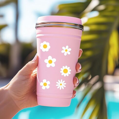Set of 70 Tiny White Daisy Flowers Vinyl Stickers, Flower Decal, Retro Flower Stickers, Daisy Water Bottle Stickers, Floral Daisies, 1 inch (1 inch) in Saudi Arabia