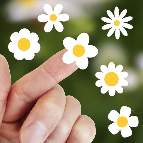 Set of 70 Tiny White Daisy Flowers Vinyl Stickers, Flower Decal, Retro Flower Stickers, Daisy Water Bottle Stickers, Floral Daisies, 1 inch (1 inch) in Saudi Arabia