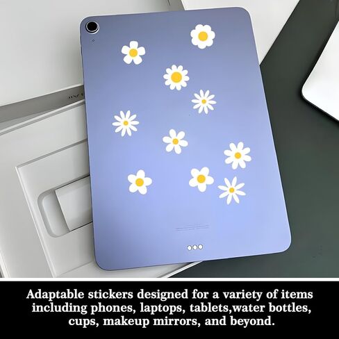 Set of 70 Tiny White Daisy Flowers Vinyl Stickers, Flower Decal, Retro Flower Stickers, Daisy Water Bottle Stickers, Floral Daisies, 1 inch (1 inch) in Saudi Arabia