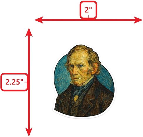 (3 Pack) Henry Clay Post-Impressionist Gogh Style Sticker (2.75" x 3.25") in Saudi Arabia