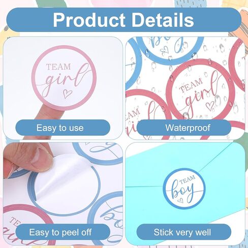 60 قطعة من ملصقات فريق الأولاد أو البنات، مقاس 5 سم، ملصقات تكشف عن الجنس، ملصقات فريق الأولاد والبنات، ملصق وردي وأزرق ديكورات تكشف عن الجنس in Kuwait