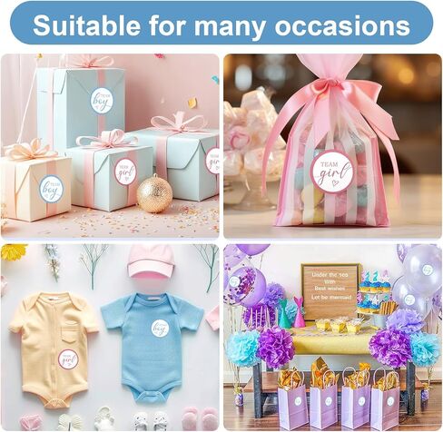 60 قطعة من ملصقات فريق الأولاد أو البنات، مقاس 5 سم، ملصقات تكشف عن الجنس، ملصقات فريق الأولاد والبنات، ملصق وردي وأزرق ديكورات تكشف عن الجنس in Kuwait