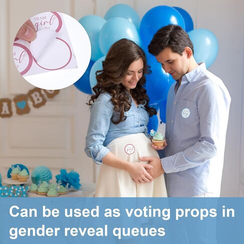 60 قطعة من ملصقات فريق الأولاد أو البنات، مقاس 5 سم، ملصقات تكشف عن الجنس، ملصقات فريق الأولاد والبنات، ملصق وردي وأزرق ديكورات تكشف عن الجنس in Kuwait