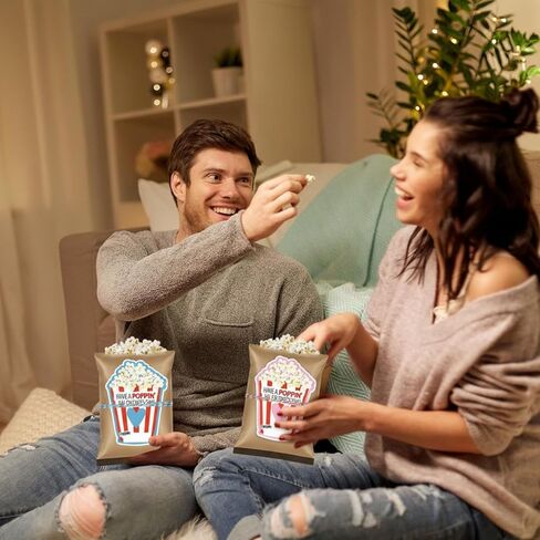 48 Pcs Valentine's Day Popcorn Writable Stickers with Self-adhesive and Strings Popcorn Labels Valentine's Day Gift Popcorns Tags for Popcorns Favors School Decor in Saudi Arabia