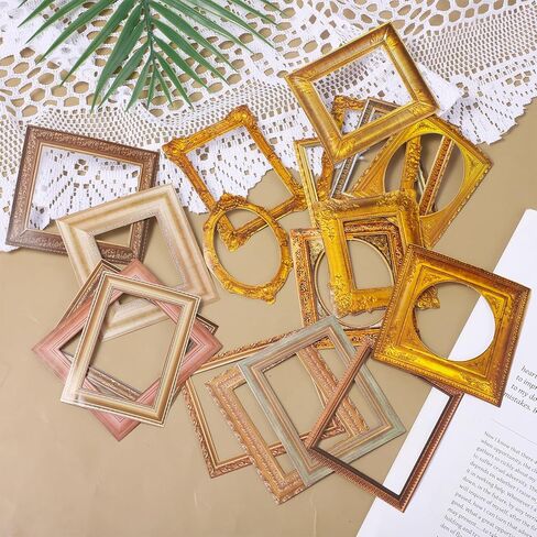 180 Pcs Vintage Frame Decorative Stickers Scrapbook Frames Stickers Retro Photo Border Paper for DIY Journal Planners Wedding Albums Diary Embellishment (Metallic) in Saudi Arabia