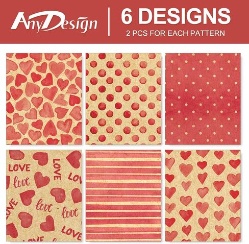 12 Sheets Valentine’s Day Wrapping Paper Love Heart Gift Wrap Paper Bulk Folded Flat Watercolor Red DIY Craft Art Kraft Paper for Party Wrapping Supplies, 19.7 x 27.6 Inch in Saudi Arabia