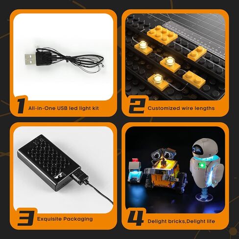 ضوء LIGHTAILING لـ Lego-43279 Wall-E وEVE - سهل التركيب، أسلاك مخفية، ديكور منزلي وجاهز للهدايا (النموذج غير متضمن) in Saudi Arabia
