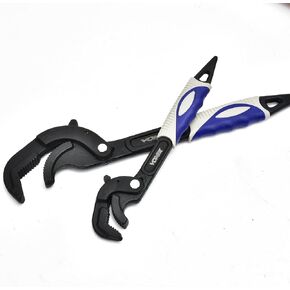 مجموعة مفاتيح عدة عالمية قابلة للتعديل من قطعتين من فوميكس، مناسبة لمفصل انزلاق/مضخة مياه/زرادية مفاصل اخدود، مقاس صغير مفتوح 0.55-1.18 انش، حجم كبير مفتوح 1.2-2.36 انش، 3 اسنان جانبية in Kuwait