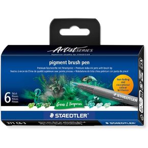 STAEDTLER Pigment Arts Brush Pen, Nature Colours, Pack of 12 Pens, 371 C12-3 in Kuwait