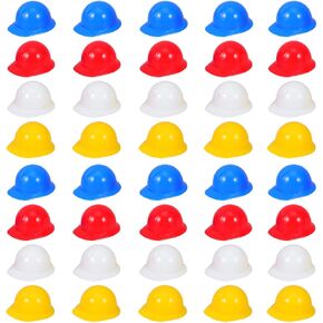 DOITOOL قبعة صلبة صغيرة 40 قطعة 1.57 بوصة خوذات أمان مصغرة لإكسسوارات الدمية كعكة القبعات العالية ديكور البناء in Kuwait