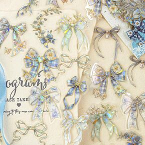 120pcs Holographic Bow Stickers,Cute Colorful PET Bowknot Stickers for Scrapbooking & Journaling,Decorative Stickers for DIY Crafts and Aesthetic Projects in Saudi Arabia