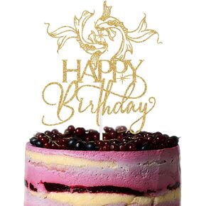 Pisces Happy Birthday Cake Topper, 12 Zodiac Constellation Themed Birthday Decoration, Big Pisces Energy Cake Decorations, February March Bday Party Decoration Supplies Gold Glitter in Saudi Arabia