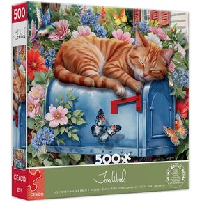 Ceaco - Tom Wood - Cat Nap - 500 Piece Jigsaw Puzzle - Relaxing and Fun Activity for Adults in Saudi Arabia