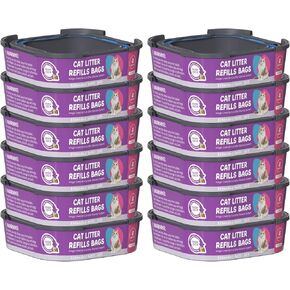 خرطوشة أكياس إعادة تعبئة فضلات القطط، متوافقة مع معايير Litter Cat Genie Standard، Plus، XL، XL+ عبوات إعادة تعبئة السطل، أكياس نفايات الحيوانات الأليفة ذات 7 طبقات للتحكم في الرائحة، 8 عبوات in Kuwait