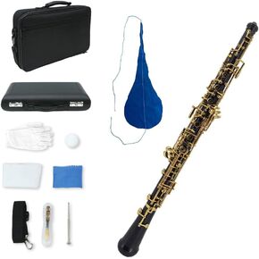 Yinfente Professional Oboe C مفتاح يسار F Resonance شبه أوتوماتيكي من خشب الأبونيت/خشب الورد + أجزاء المزمار (إيبونيت) in Kuwait