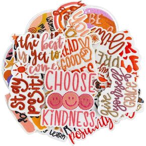36Pcs Boho Iron on Patches for Girl, Easter Iron on Patches, Embroidered Boho Hippie Style Inspirational Phrases Applique Patches for Clothes, Dresses, Hats, Socks, Jeans, DIY Accessories in Saudi Arabia