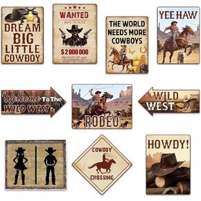 ديكورات الحفلات الغربية، لافتات جدارية لرعاة البقر في الغرب المتوحش، علامات مضحكة لتزيين الحفلات، قطع مركزية للطاولات، لافتات جدار الباب، نوافذ، صور دعائم للفتيات والأولاد in Kuwait