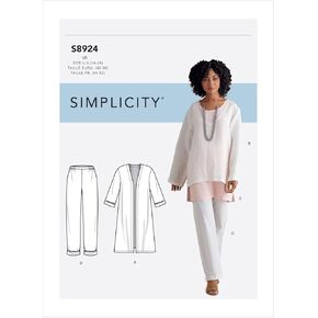 Simplicity Sewing Pattern S8924 سترة Misses، سترة علوية، سترة وبنطلون سهل الارتداء، U5 (16-18-20-22-24) in Kuwait