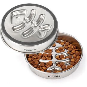 BOYUEKEJI Stainless Steel Slow Feeder Dog Bowl, 304 Grade MetalPet Food Bowl, Teddy Cat Design Insert, Healthy Feeding Solution for Dogs, Cats in Kuwait