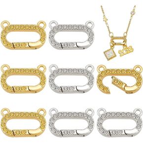 PH PandaHall 8Pcs 2 Colors 18K Gold Plated Spring Gate Rings Spring Bail Connector, 0.6x0.4 Necklace Clasps and Closures Bail Clasp for DIY Crafts Keychain Bracelets Jewelry Making in Kuwait