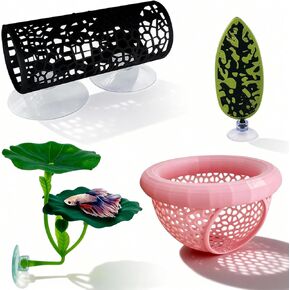 4 Pcs Fish Toys for Betta, Hammock Decorations with Aquarium Decor, Suitable for Fish Tank Accessories and Betta Hobbyists in Kuwait