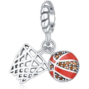 Basketball Charm 925 Sterling Silver Ball Charm Sport Volleyball Hockey Football Mom Family for Pandora Charm Bracelet Beads for making jewelry in Saudi Arabia