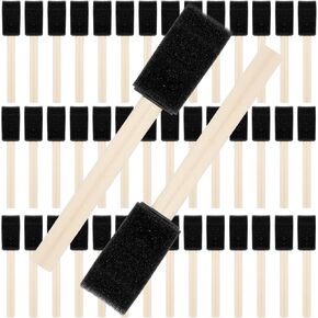 Grevosea 200 Pack 1 Inch Foam Brushes for Painting, Paint Brushes Bulk Foam Paint Brush with Wood Handle Sponge Paint Brush for Acrylics Stains Varnishes Crafts (Black) in Saudi Arabia