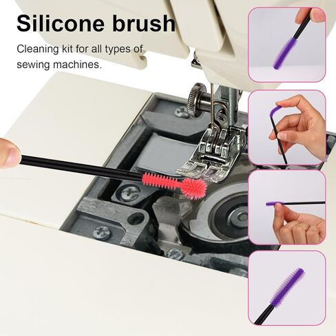 15pcs Sewing Machine Cleaning Kit, Sewing Machine Crevice Cleaning Tools Including Double Headed Brush Silicone Tip Brush Screwdriver Tweezers Seam Ripper Screwdriver Storage Bag in Saudi Arabia