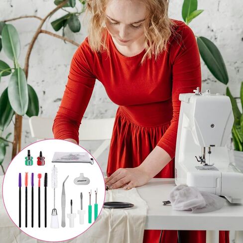 15pcs Sewing Machine Cleaning Kit, Sewing Machine Crevice Cleaning Tools Including Double Headed Brush Silicone Tip Brush Screwdriver Tweezers Seam Ripper Screwdriver Storage Bag in Saudi Arabia